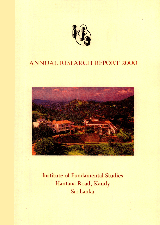 Annual Research Review Report 2000