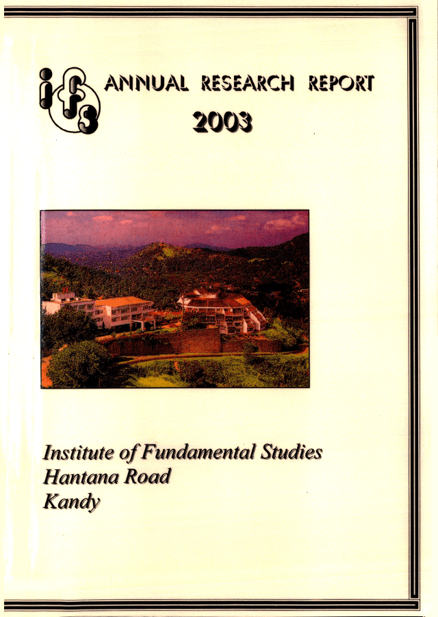 Annual Research Review Report 2003