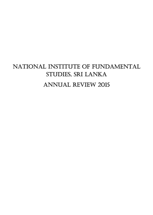 Annual Research Review Report 2015