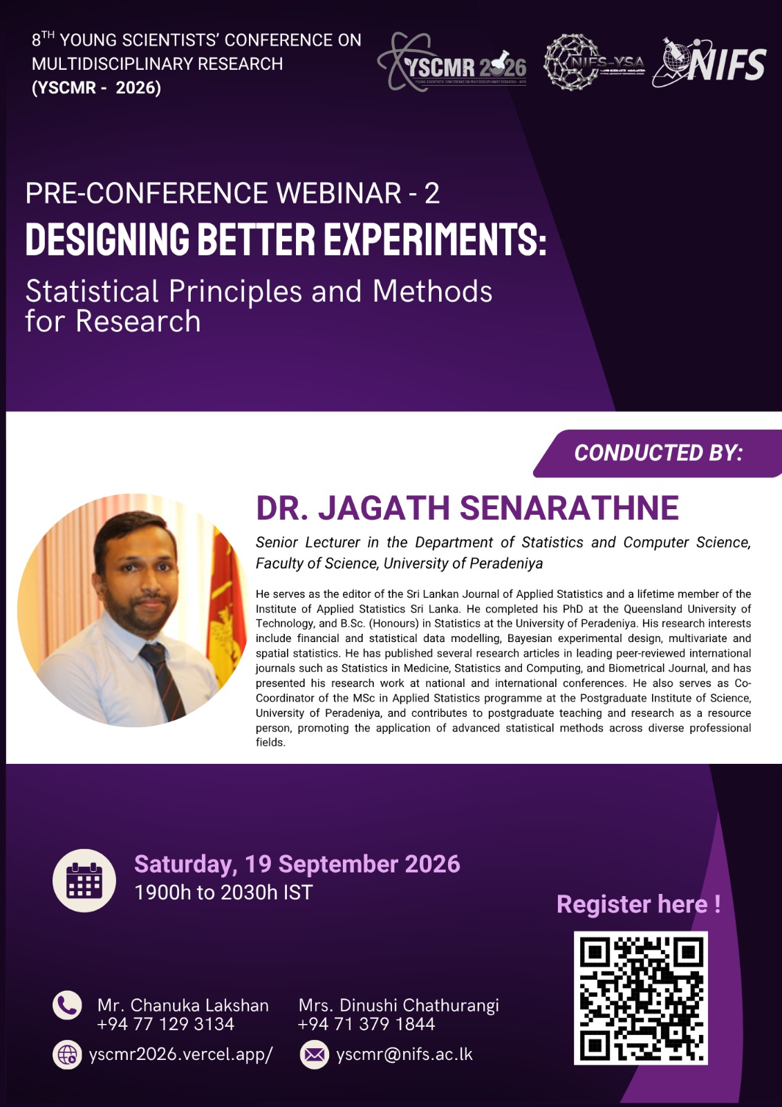 PRE-CONFERENCE WEBINAR - 2 DESIGNING BETTER EXPERIMENTS: Statistical Principles and Methods for Research