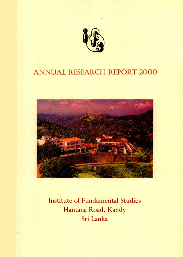 Annual Research Review Report 2000